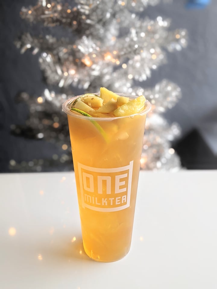 Pineapple Ginger with fresh cuts of pineapple, lemon, and dices of ginger.
